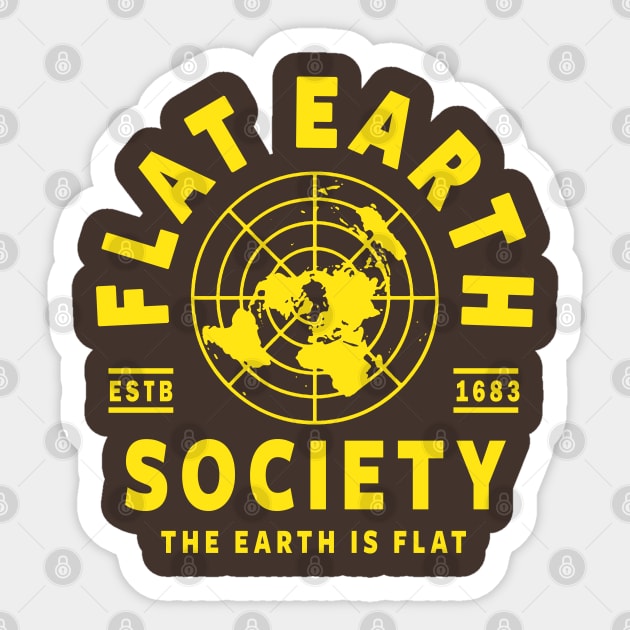 FLAT EARTH SHIRT, FLAT EARTH SOCIETY T-SHIRT, FLAT EARTHER Sticker by Tshirt Samurai